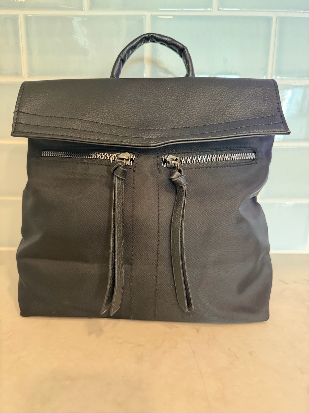Botkier Black Mini Backpack with Front Zips - Picture 1 of 5